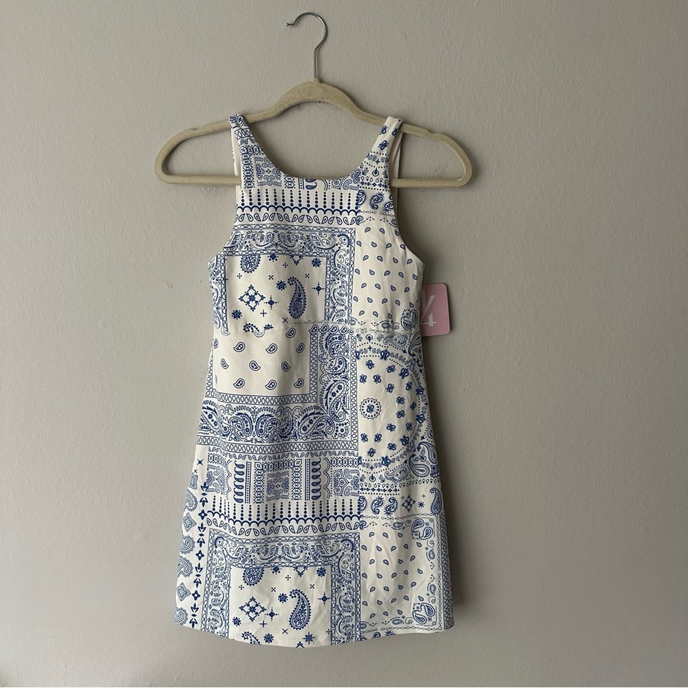 Z Supply Active Palisade’s Bandana Dress Western Blue and White XS NWT - Picture 2 of 11